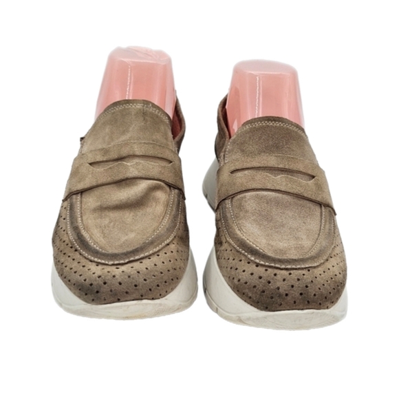 Paul Green Alexa Loafers Women’s Tan Grain Soft Suede Size 7 (UK 4.5) Platform - Picture 3 of 16